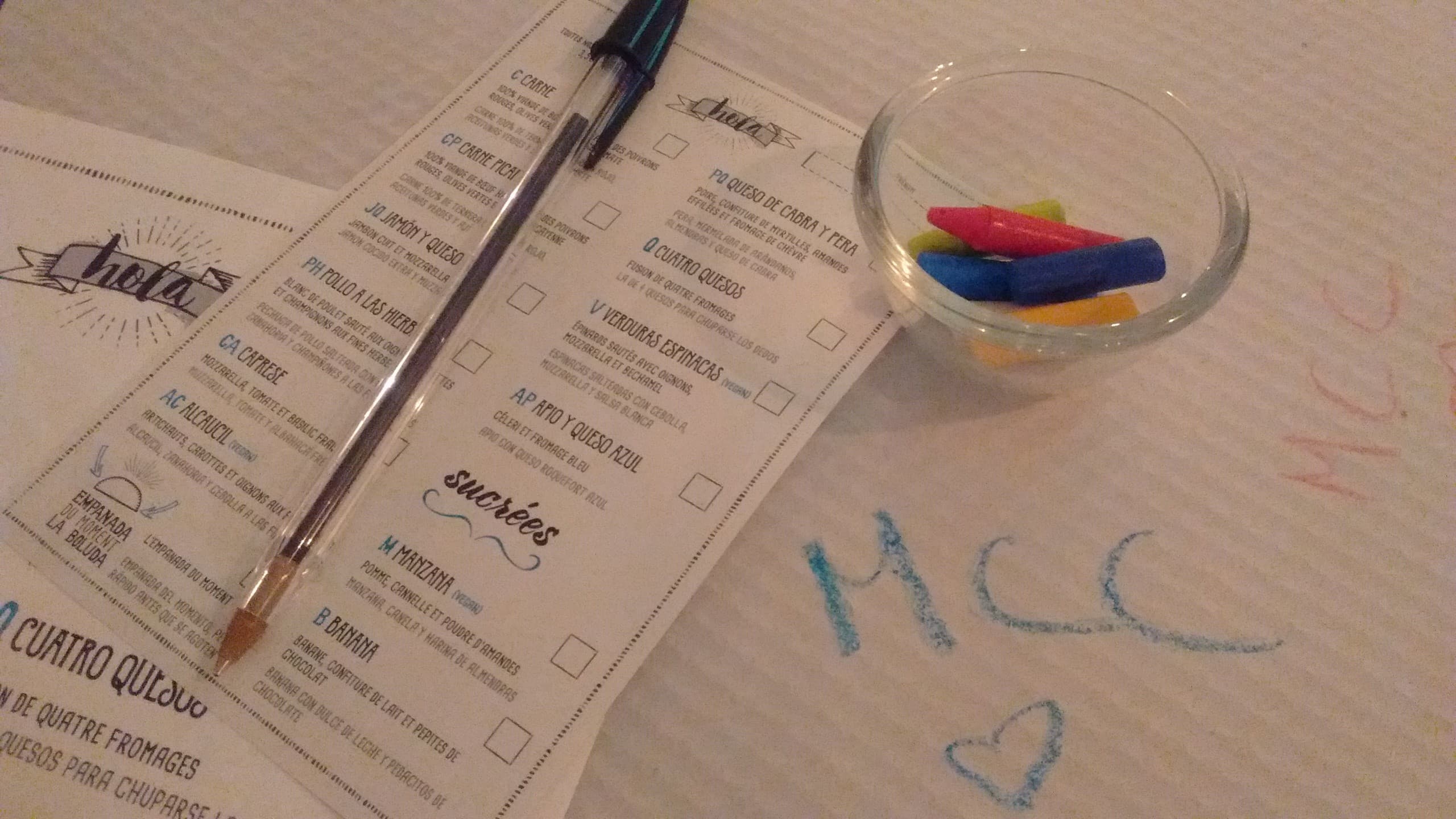 Colorier sa nappe au resto