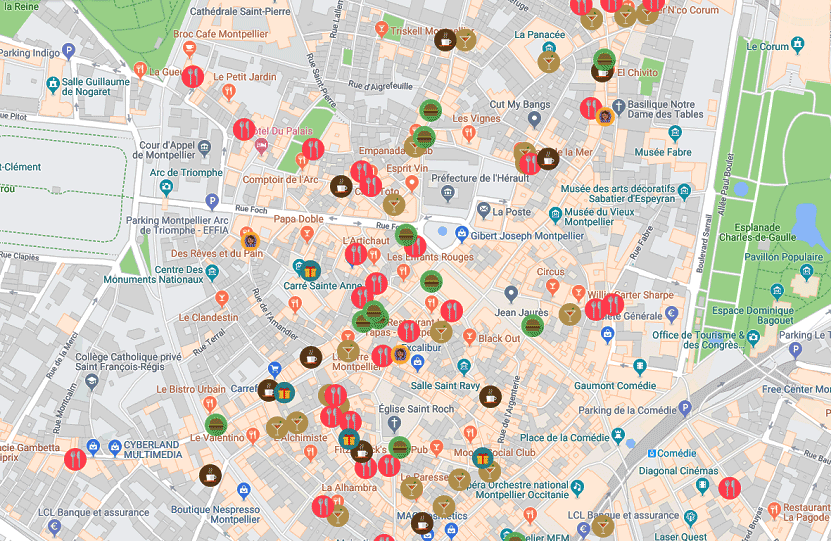 meilleurs restaurants bars cafés montpellier