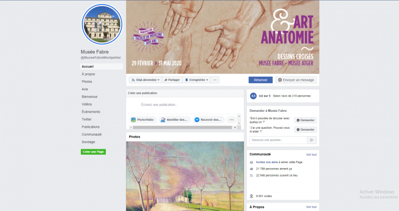 musée Fabre visites virtuelles sur Facebook page Facebook musée Fabre
