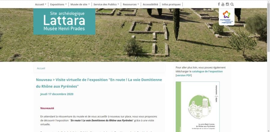 exposition "En route ! La Voie Domitienne du Rhône aux Pyrénées" musée Henri Prades – Site archéologique Lattara le site du musée archéologique Henri Prades