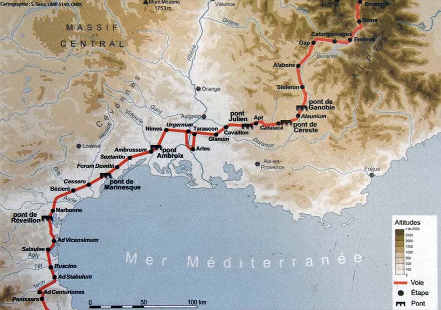 exposition "En route ! La Voie Domitienne du Rhône aux Pyrénées" musée Henri Prades – Site archéologique Lattara Voie Domitienne (Route)