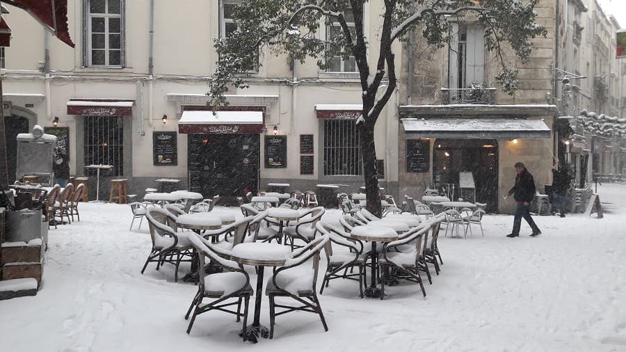 Montpellier sous la neige février 2018