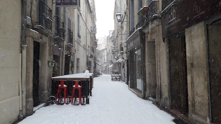 Montpellier sous la neige février 2018