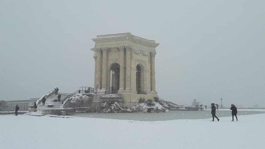 Montpellier sous la neige février 2018
