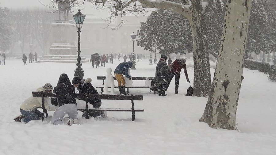 Montpellier sous la neige février 2018