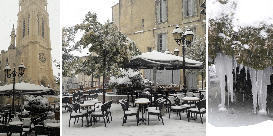 Montpellier sous la neige février 2018