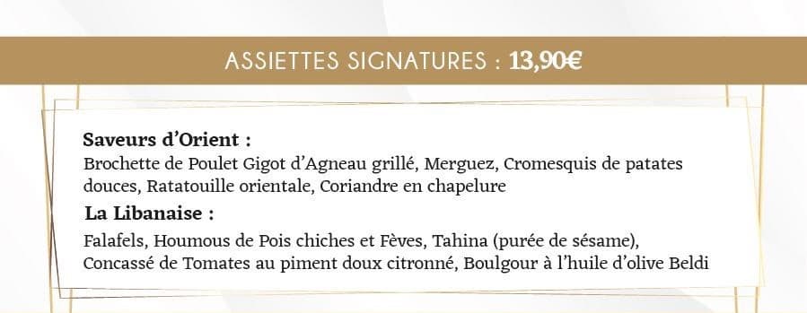 Golden Grain bar à couscous Montpellier Menu Golden Grain ASSIETTES SIGNATURES