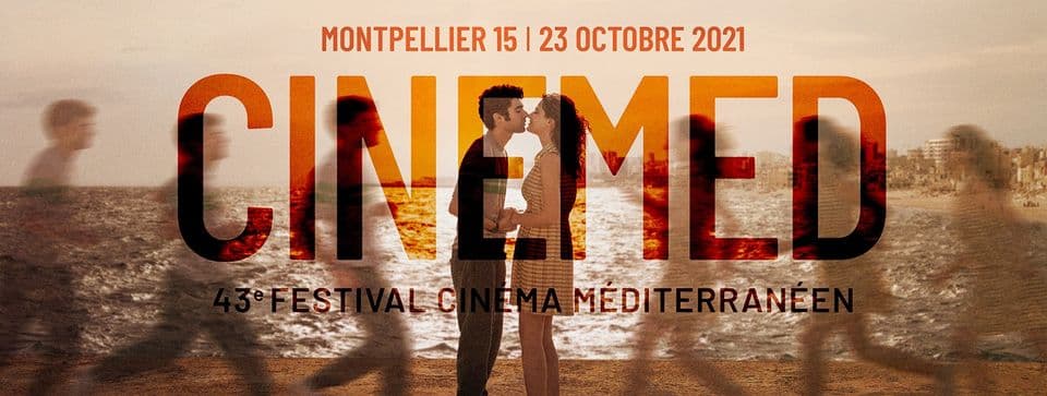 évènements octobre 2021 montpellier affiche cinema méditerranéen amants qui s'embrassent à la mer