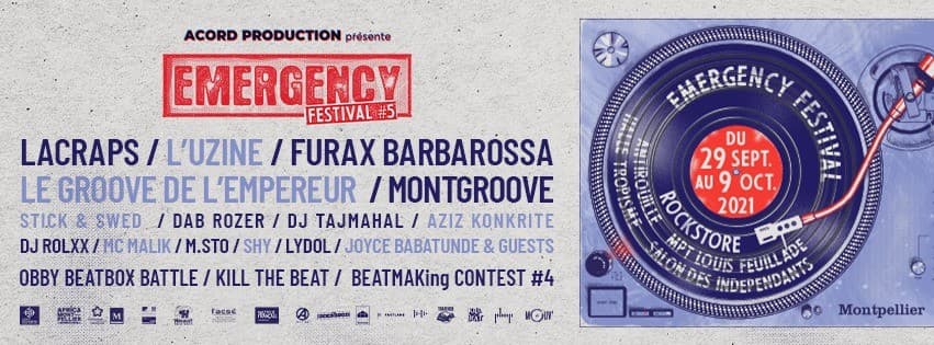 évènements octobre 2021 montpellier affiche emergency festival tourne disque