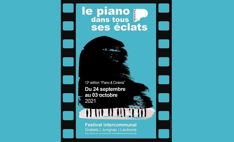 Agenda semaine 27 septembre 30 septembre 2021 affiche le piano dans tous ses éclats piano noir sur fond bleu
