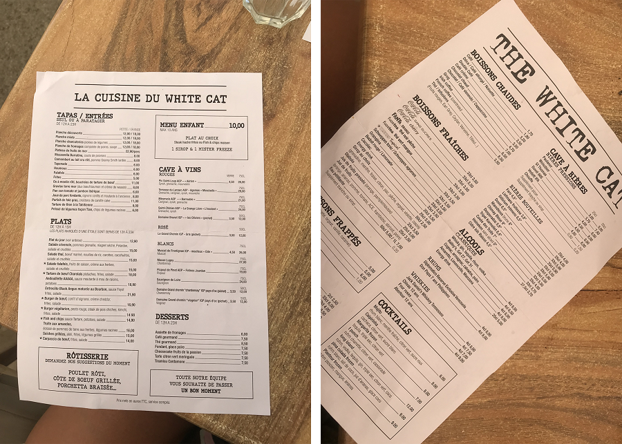 the white cat restaurant bar carte the white cat restaurant bar